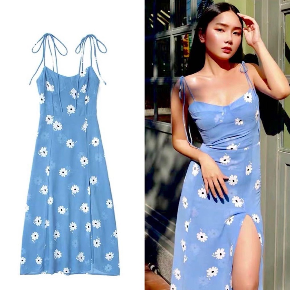 Reformation Juliette Dress XS Blue Floral